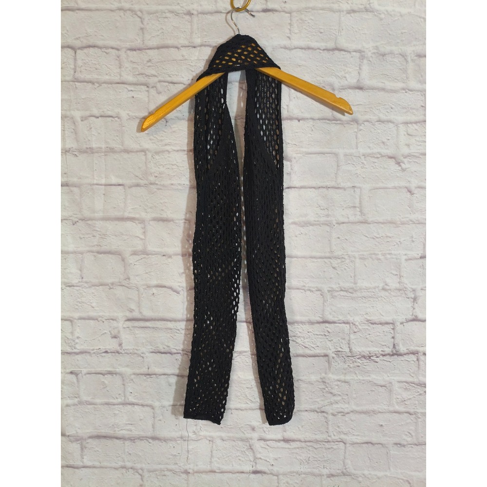 Black Fishnet Crochet Shrug Arm Warmers Long Fingerless Gloves L